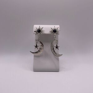 ASOS Design Celestial Burnished Detailed Sun, Moon & Star Drop Earrings